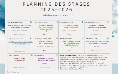 Travail sur soi et formations : planning 2025-2026